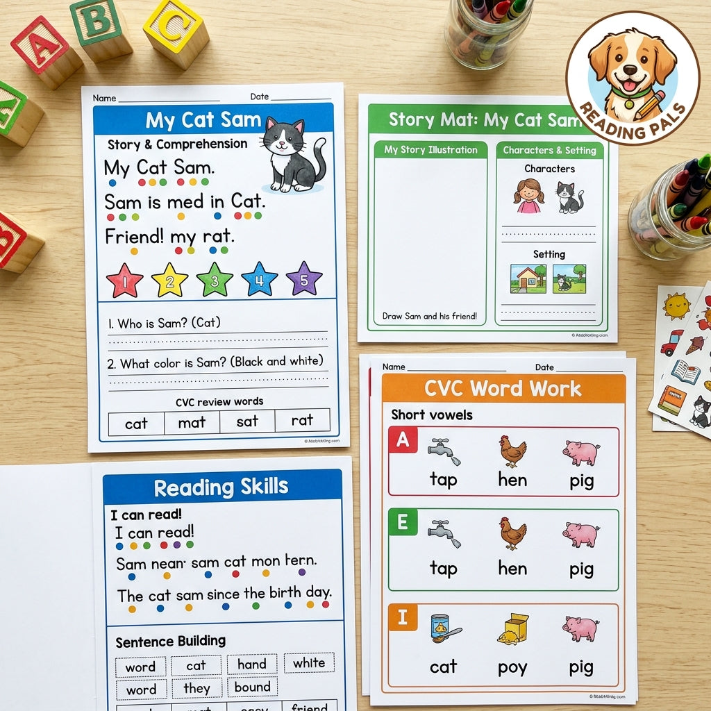 Kindergarten Reading Passages Story Mats Set 1