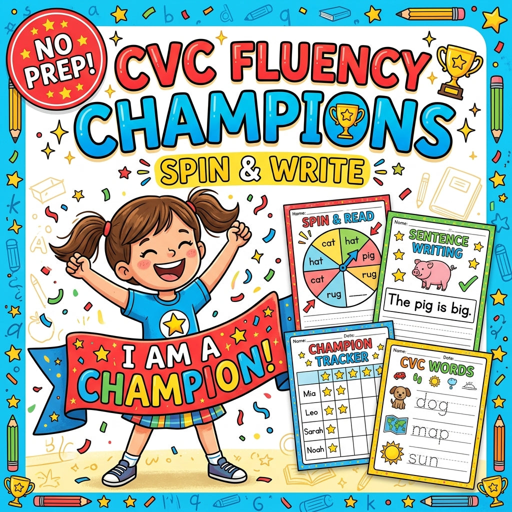 CVC Fluency Champions: Spin and Write