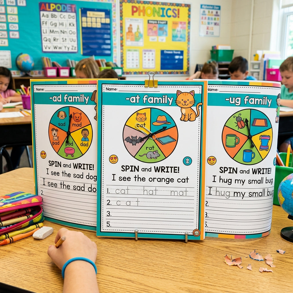 CVC Fluency Spin and Write