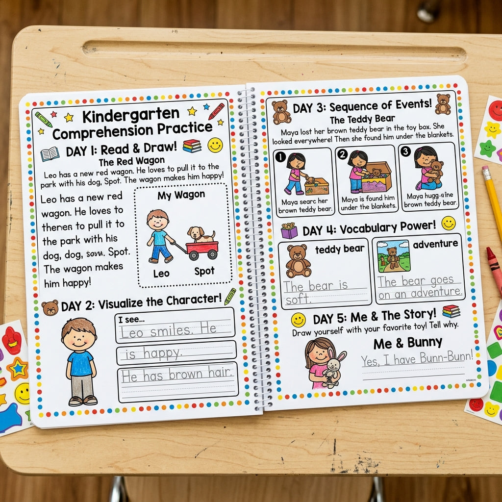 Kindergarten Comprehension Practice Notebook