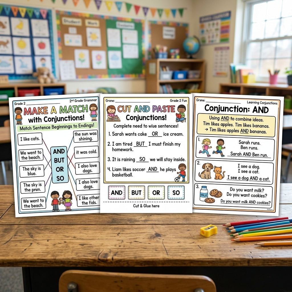 Conjunctions Worksheets for 2nd Grade | Grammar & Language Arts