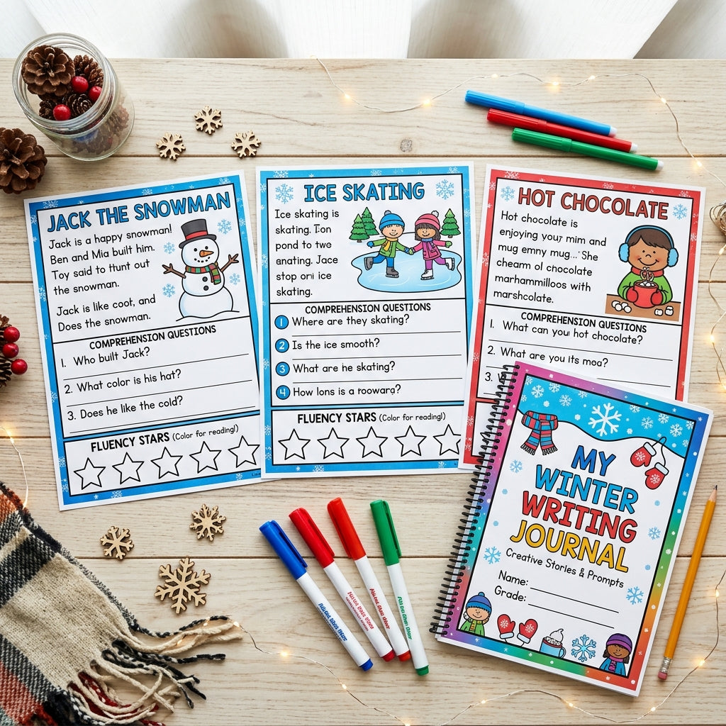 Winter Reading Comprehension, No Prep