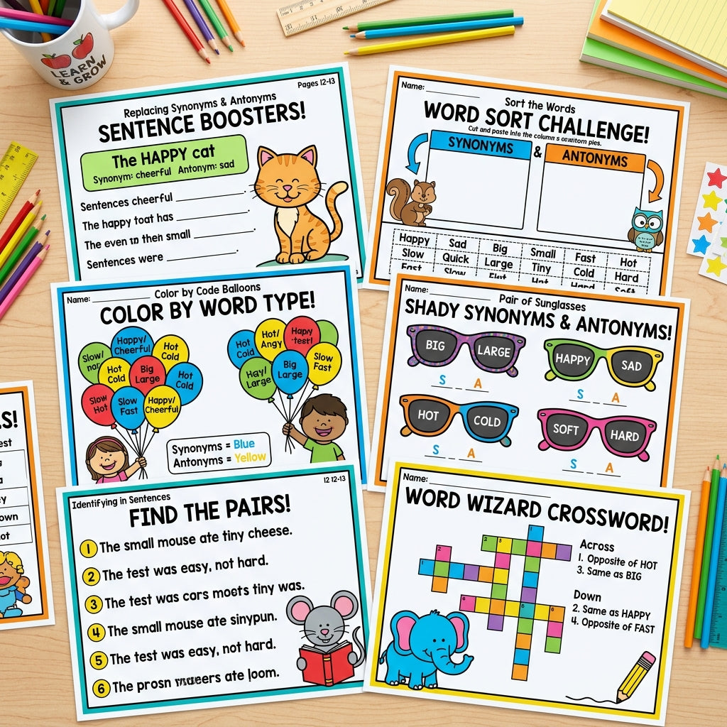 Synonyms and Antonyms 2nd Grade Grammar