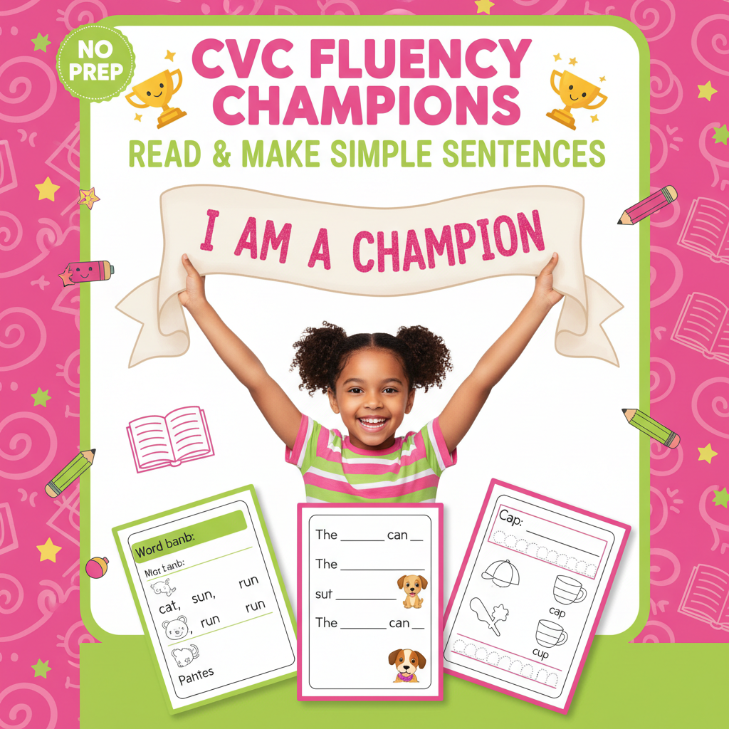 CVC Fluency Read and Make Simple Sentences