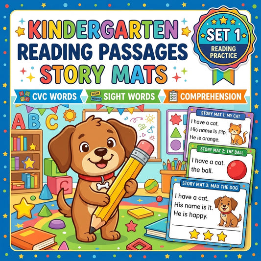 Kindergarten Reading Passages Story Mats Set 1