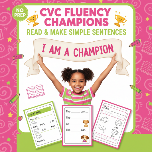 CVC Fluency Read and Make Simple Sentences