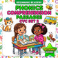 30 Phonics Reading Comprehension Passages | Learn & Clip CVC Decodable Stories Worksheets