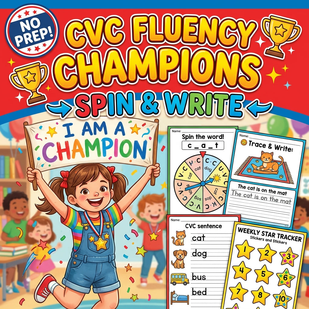 CVC Fluency Spin and Write