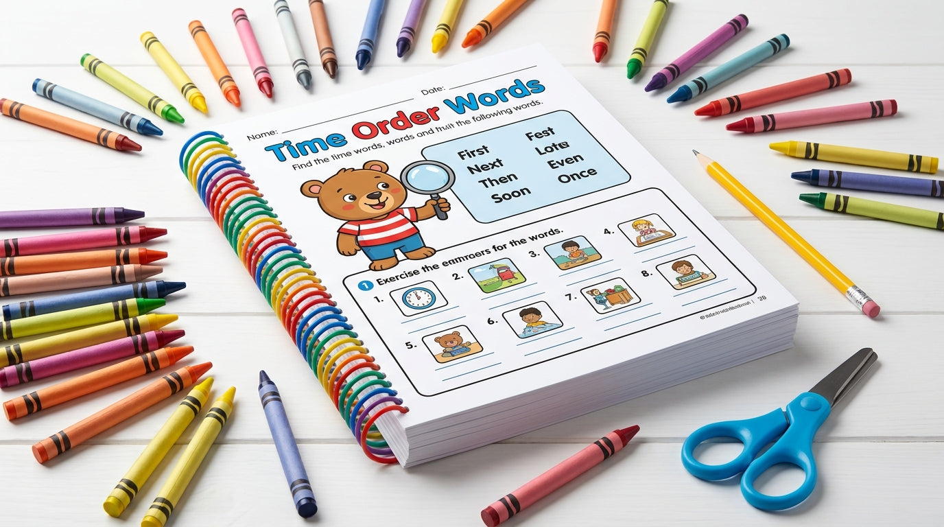 2nd Grade Time Order & Sequencing Words - Language Arts and Grammar Packet