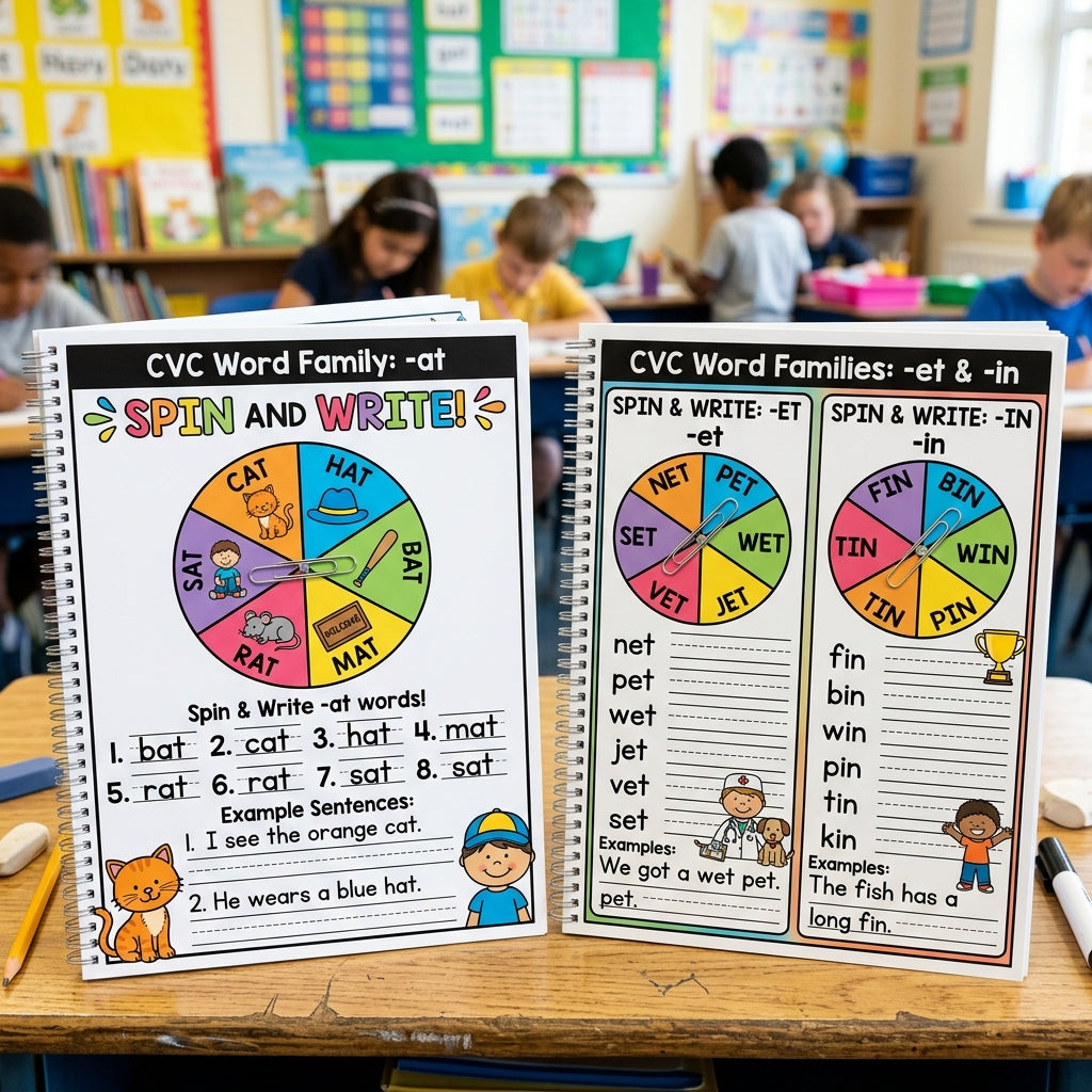 CVC Fluency Champions: Spin and Write