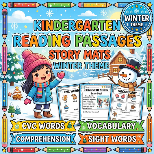 Kindergarten Reading Passages Story Mats Winter Theme