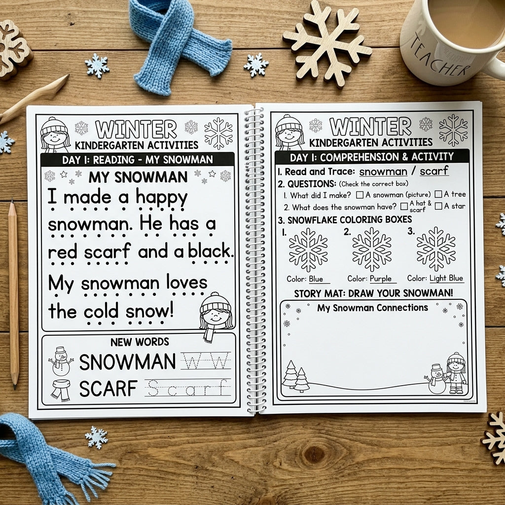 Kindergarten Reading Passages Story Mats Winter Theme