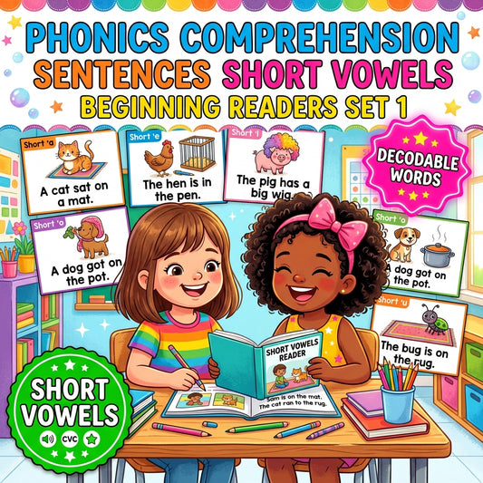 Phonics Comprehension Sentences Short Vowels