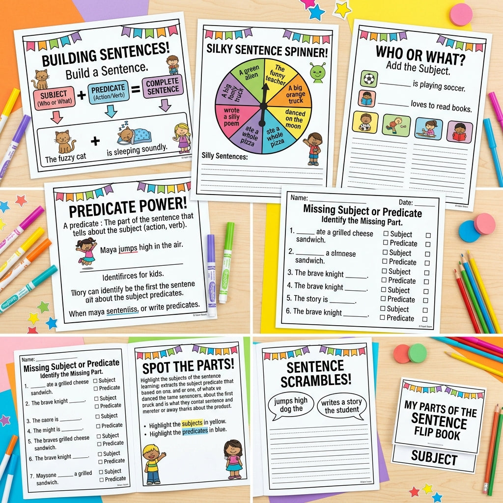 Subject and Predicate 2nd Grade Grammar